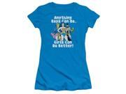 Trevco Dc Girls Can Do It Better Short Sleeve Junior Sheer Tee Turquoise Extra Large