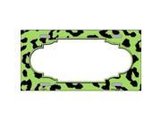 Smart Blonde LP 4555 Lime Green Black Cheetah Print With Scallop Metal Novelty License Plate