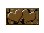Smart Blonde LP 2453 Brown Black Giraffe Print With Brown Centered Hearts Novelty License Plate