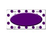 Smart Blonde LP 2993 Purple White Polka Dot Print With Purple Center Oval Metal Novelty License Plate