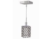 Elegant Lighting 1281D S S CL SS 4.5 x 4.5 D x 12 48 in. Mini Collection Hanging Fixture Square Canopy Square Pendant Swarovski Elements