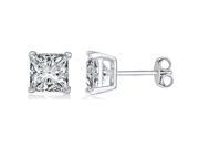 Doma Jewellery SSES025C 4M Sterling Silver Earring With 4 x 4 mm. Square Stud CZ
