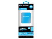 Xtreme Cables 88614 2 Port 2.1 Amp Home Charger Blue