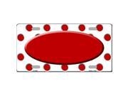 Smart Blonde LP 2991 Red White Polka Dot Print With Red Center Oval Metal Novelty License Plate