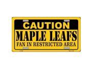 Smart Blonde LP 2666 Caution Maple Leafs Metal Novelty License Plate