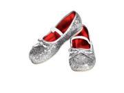 Rubies Costume Co 886969R_L Silver Glitter Ballet Shoes For Girls Large
