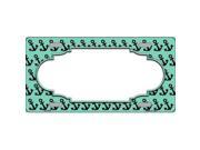 Smart Blonde LP 5327 Mint Black Anchor Print With Scallop Center Metal Novelty License Plate