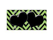 Smart Blonde LP 5058 Lime Green Black Chevron With Hearts Metal Novelty License Plate