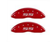 MGP Caliper Covers 14034SSS3RD Silverado Red Caliper Covers Engraved Front Rear Set of 4