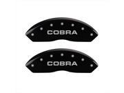 MGP Caliper Covers 10017SCNKBK Cobra Black Caliper Covers Engraved Front Rear Set of 4