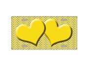 Smart Blonde LP 2724 Yellow White Chevron Yellow Center Hearts Metal Novelty License Plate