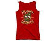 Trevco Gumby Darn It Juniors Tank Top Red Large