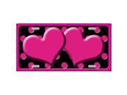 Smart Blonde LP 2421 Hot Pink Black Polka Dot Hot Pink Center Hearts Novelty License Plate