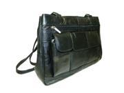 Leather In Chicago GD1750 BLK Lambskin Leather Shoulder Bag Black