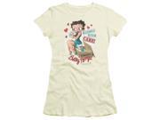 Trevco Boop Handle With Care Short Sleeve Junior Sheer Tee Cream Extra Large