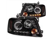 ANZO 111028 Ford Projector Headlights Black Clear