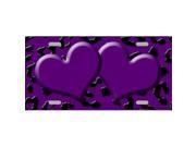 Smart Blonde LP 4537 Purple Black Cheetah With Purple Center Hearts Metal Novelty License Plate