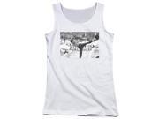 Trevco Bruce Lee Kick To The Head Juniors Tank Top White Small