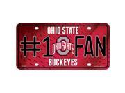 Rico LP 5528 Ohio State Fan Deluxe Metal Novelty License Plate