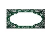Smart Blonde LP 7319 Green White Damask Scallop Print Oil Rubbed Metal Novelty License Plate