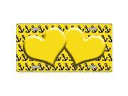 Smart Blonde LP 5302 Yellow Black Anchor Print With Yellow Heart Center Metal Novelty License Plate