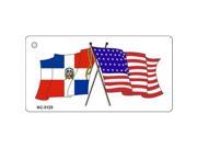 Smart Blonde KC 5125 Dominican Republic USA Crossed Flags Novelty Key Chain