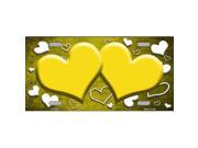 Smart Blonde LP 7621 Yellow White Love Print Hearts Oil Rubbed Metal Novelty License Plate