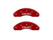 MGP Caliper Covers 34002SGMCRD GMC Red Caliper Covers Engraved Front Rear Set of 4