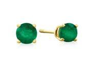 SuperJeweler 14K 0.50 Ct. Emerald Stud Earrings Yellow Gold