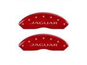 MGP Caliper Covers 41004SJALRD Jaguar Red Caliper Covers Engraved Front Rear Set of 4