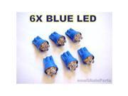 SmallAutoParts Blue T10 4 Led Bulbs Set Of 6
