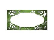 Smart Blonde LP 7598 Paw Print Scallop Lime Green White Metal Novelty License Plate
