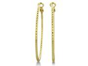 SuperJeweler 24K Overlay On Brass Etched Hoop Earrings 2 in. Yellow Gold