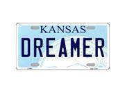 Smart Blonde LP 6634 Dreamer Kansas Novelty Metal License Plate