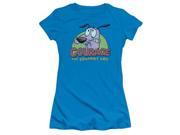 Trevco Courage The Cowardly Dog Colorful Courage Short Sleeve Junior Sheer Tee Turquoise 2X
