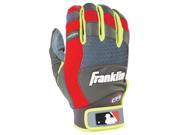 Franklin Sports 21304F1 X Vent Pro Youth Small Batting Gloves Gray Red Optic Yellow