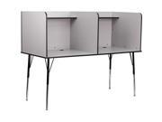 Flash Furniture MT M6222 GRY DBL GG Double Wide Study Carrel with Adjustable Legs and Top Shelf in Nebula Grey Finish