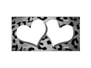 Smart Blonde LP 7347 White Black Cheetah Hearts Print Oil Rubbed Metal Novelty License Plate