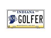 Smart Blonde LP 6387 Golfer Indiana Novelty Metal License Plate
