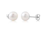 Doma Jewellery SSELS007 10M Sterling Silver Post Earring With 10 mm. Freshwater Pearl