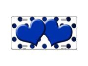 Smart Blonde LP 6978 Blue White Dots Hearts Oil Rubbed Metal Novelty License Plate