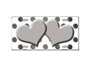 Smart Blonde LP 6982 Gray White Dots Hearts Oil Rubbed Metal Novelty License Plate