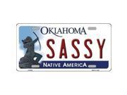 Smart Blonde LP 6263 Sassy Oklahoma Novelty Metal License Plate