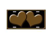 Smart Blonde LP 2474 Solid Brown Centered Hearts With Black Background Novelty License Plate