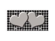 Smart Blonde LP 4580 Grey Black Houndstooth With Grey Center Hearts Metal Novelty License Plate