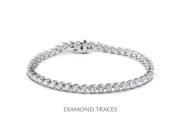 Diamond Traces D SB370 300 2115 18K White Gold 3 Prong Setting 3.00 Carat Total Natural Diamonds Tennis Bracelet