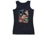 Trevco Jla Up Close And Personal Juniors Tank Top Black Small
