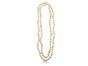 SuperJeweler Hand knotted Champagne Pink Natural Baroque Freshwater Pearls 44 in.