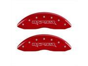 MGP Caliper Covers 10219SRPTRD Raptor Red Caliper Covers Engraved Front Rear Set of 4