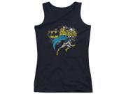 Trevco Batman Batgirl Halftone Juniors Tank Top Black Large